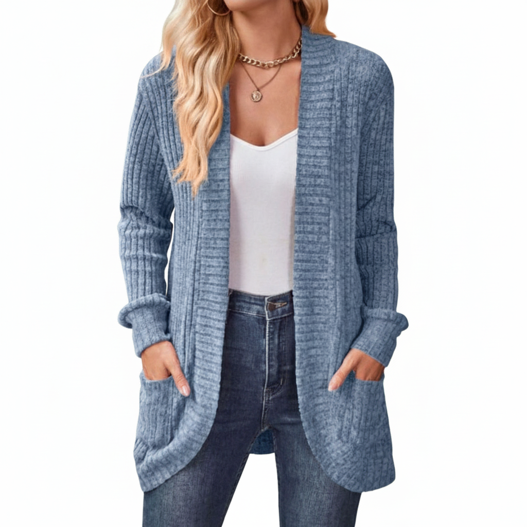 Women's Cardigans Lightweight Casual Lightweight Open Front Cardigan Long Sleeve Sweaters with Pockets